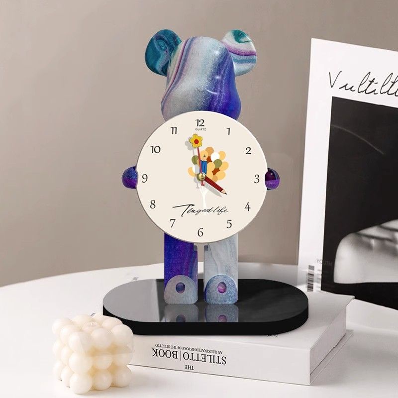 Creative Bear Clock Desktop Placement Table Student Desk Mute Clock ...