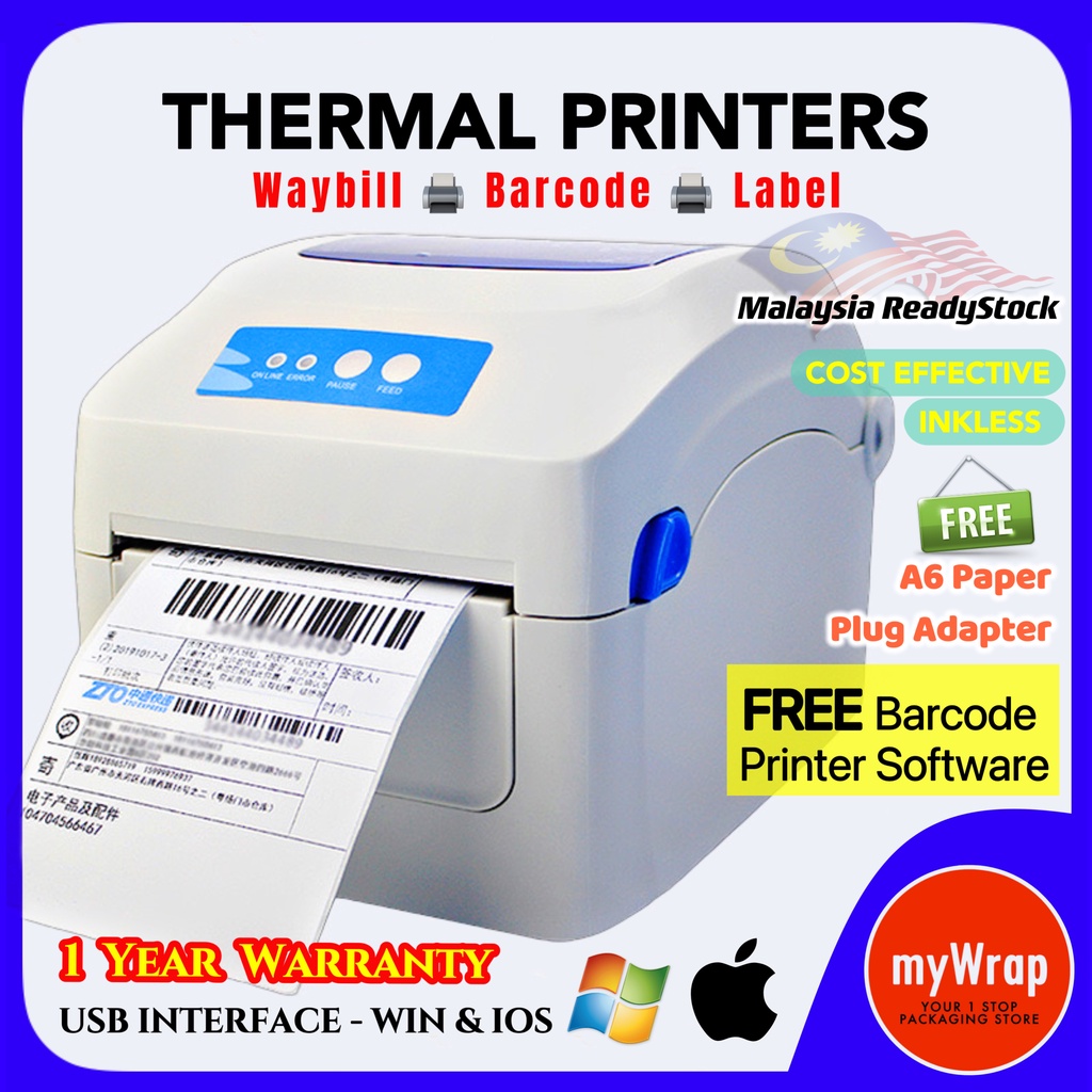 A6 Thermal Printer Bluetooth Waybill Barcode Shipping Label Consignment