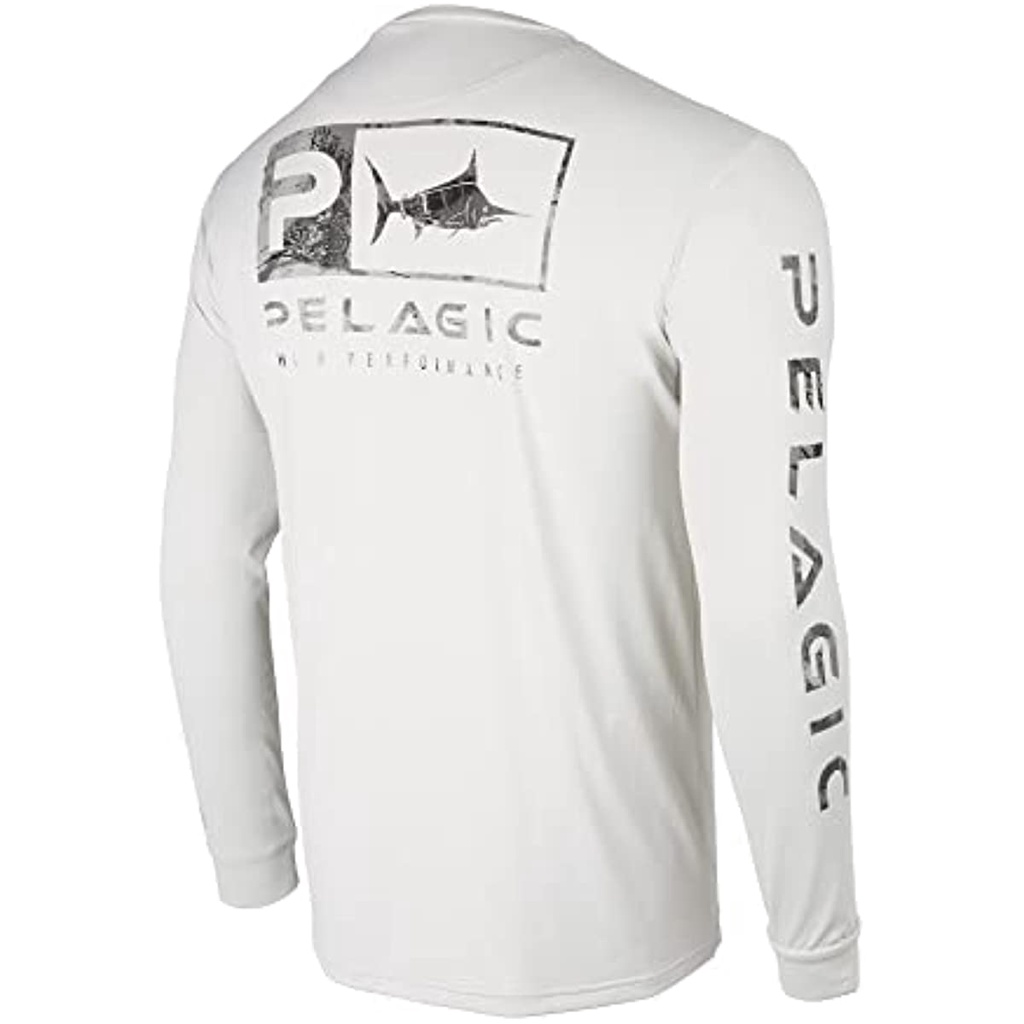 PELAGIC Aquatek Icon Long Sleeve Fishing Shirts High Performance Outdoor  Sun Protection UPF50+