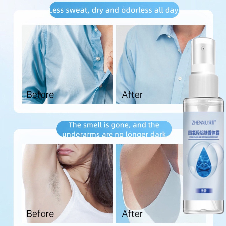 ZHENXIU Aluminum Zirconium Tetrachloride Deodorant Spray 30ml Body Odor