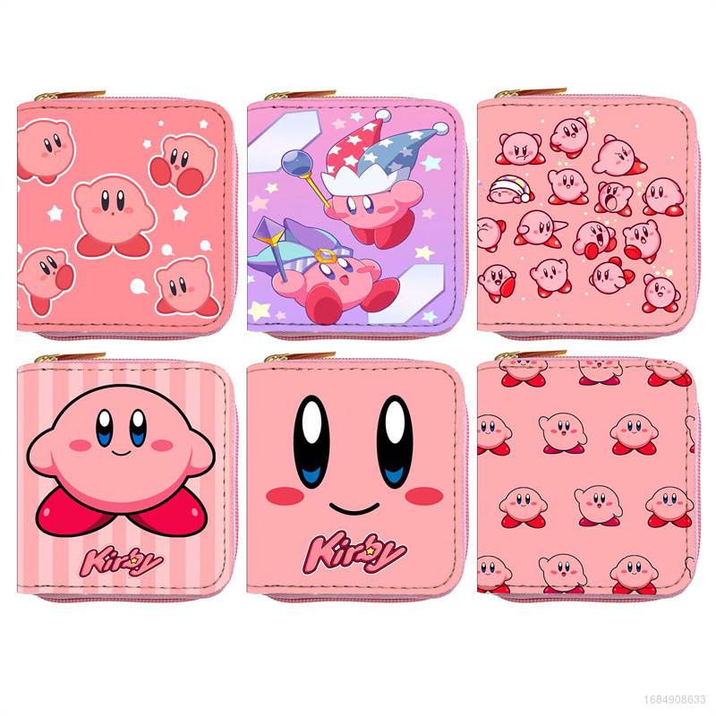 SQ2 Kirby Cartoon Cute Short Zipper PU Leather Wallet Printed Student ...