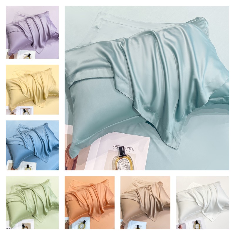 2 PCS 100 Tencel Pillowcase Silky Smooth Touch Ice Cooling Pillow