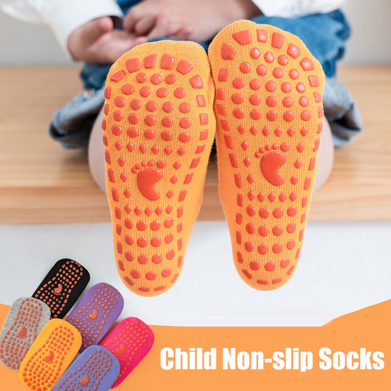 6 Colors Kids Cotton Nonslip Socks Breathable Floor Sock Cute Yoga Sports Dance Trampoline
