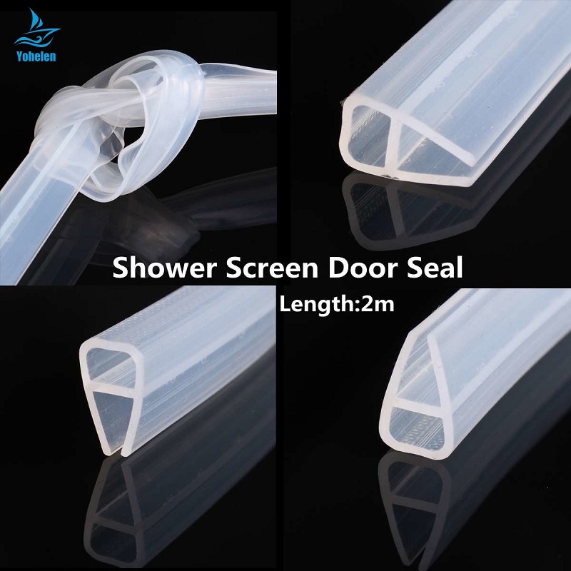 2m Silicone Shower Screen Seal Sliding Strip Plastic Rubber For Bath