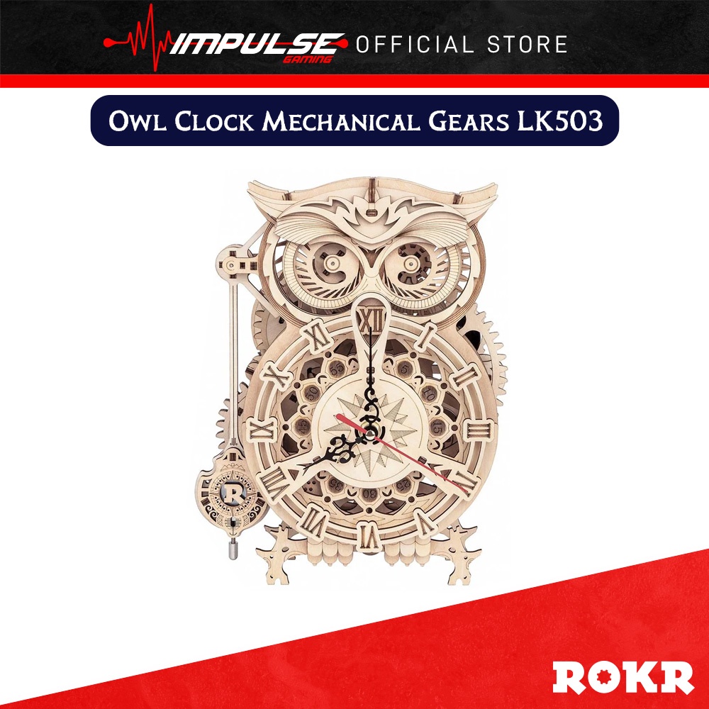 Robotime ROKR Owl Clock Mechanical Gears LK503 Shopee Malaysia
