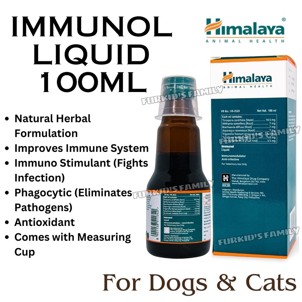 Himalaya Immunol Liquid 100ml -For Dogs & Cats (Original Immune Booster ...