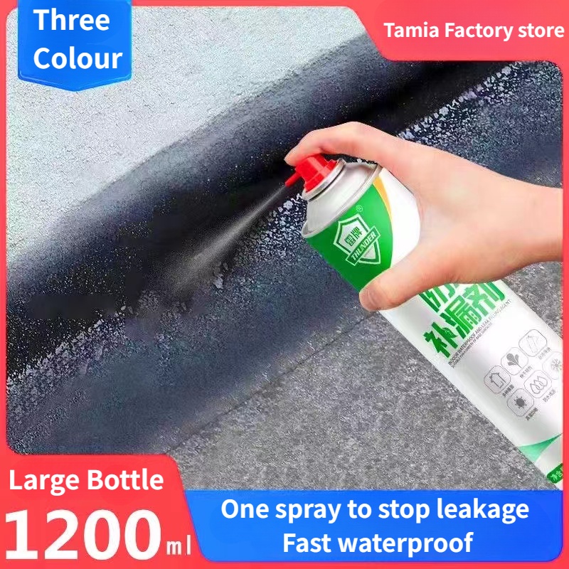 1200ML Leak Sealer Spray Roof Sealant Water Proof Spray Waterproof Spray  Agent for House Roof Leaking Wall and Floor Leaking Pipe Leakage Leak Seal  Repair Spray Stop Leaking Spray Fast Leak Seal
