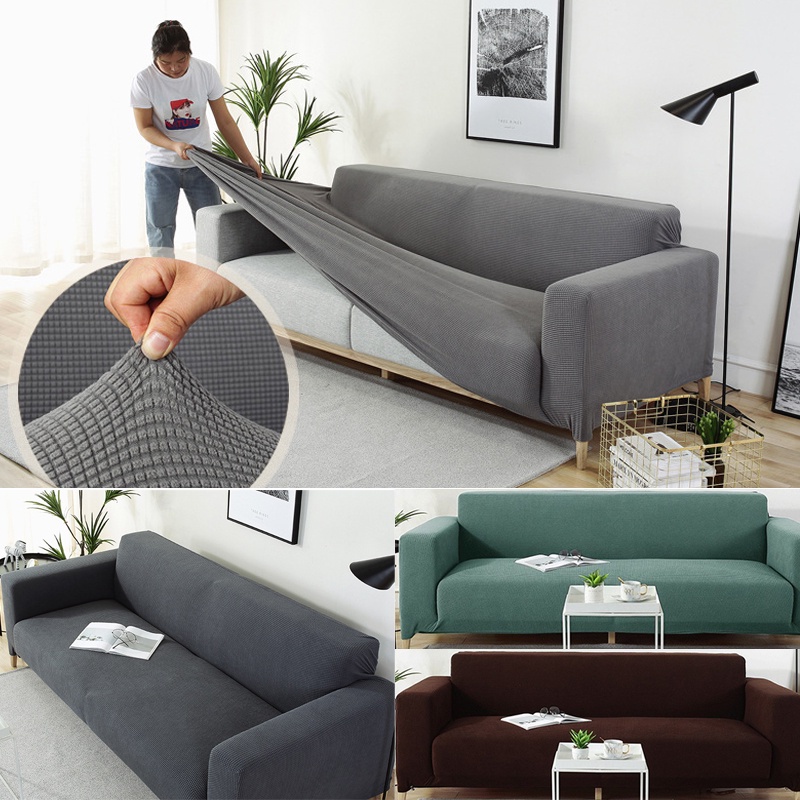 1/2/3/4 Seater Sofa Cover Waterproof Knitted Sofa Cover AntiSkid