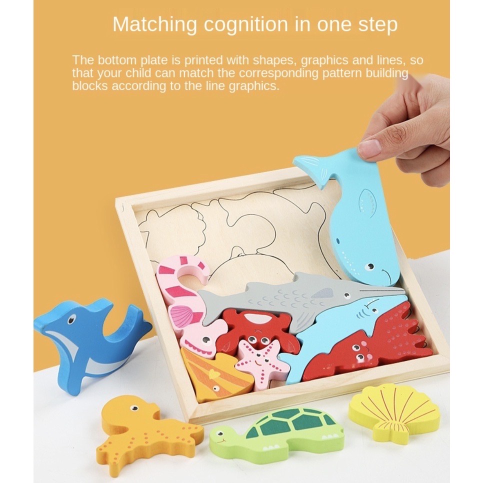 Early Learning Educational Toys for Children Wooden Puzzle Kids Toddler ...