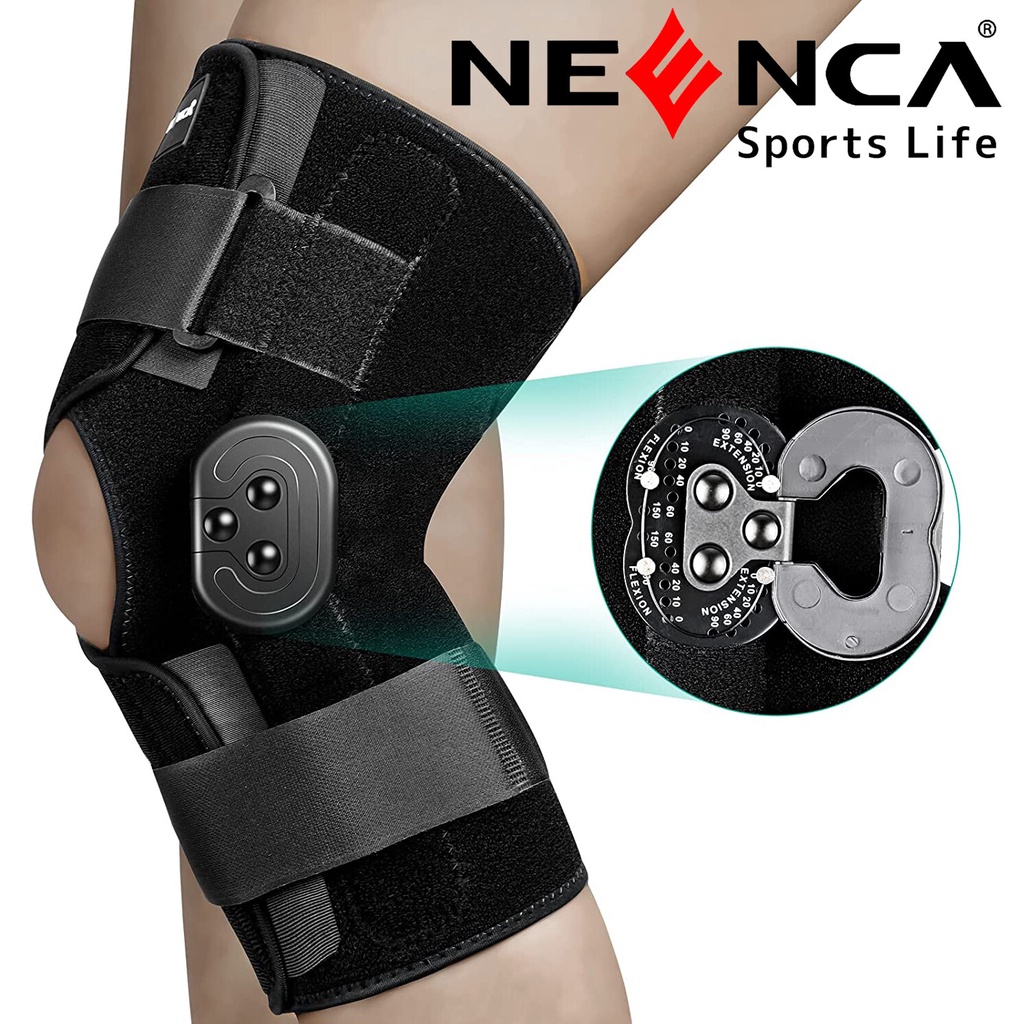 NEENCA Hinged Knee Brace,Adjustable Knee Immobilizer with Side