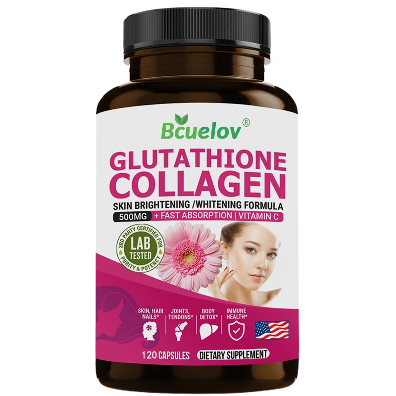 Glutathione Capsules L-Glutathione with Collagen Supplements for Skin Care,  Liver Support, Antioxidant, Immune System30/60/120 Capsule