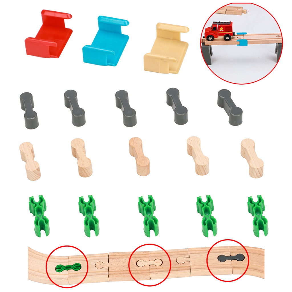 Wooden Railway Track Connectors Fixer Wood Train Track Accessories