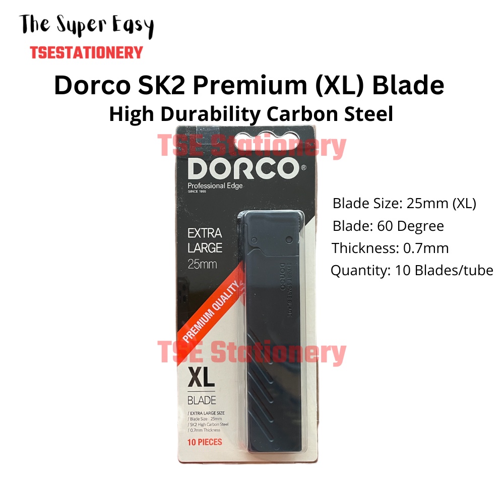 Dorco Cutter Blade Small (9mm) / Big (18mm) / XL (25mm) For Cutter ...