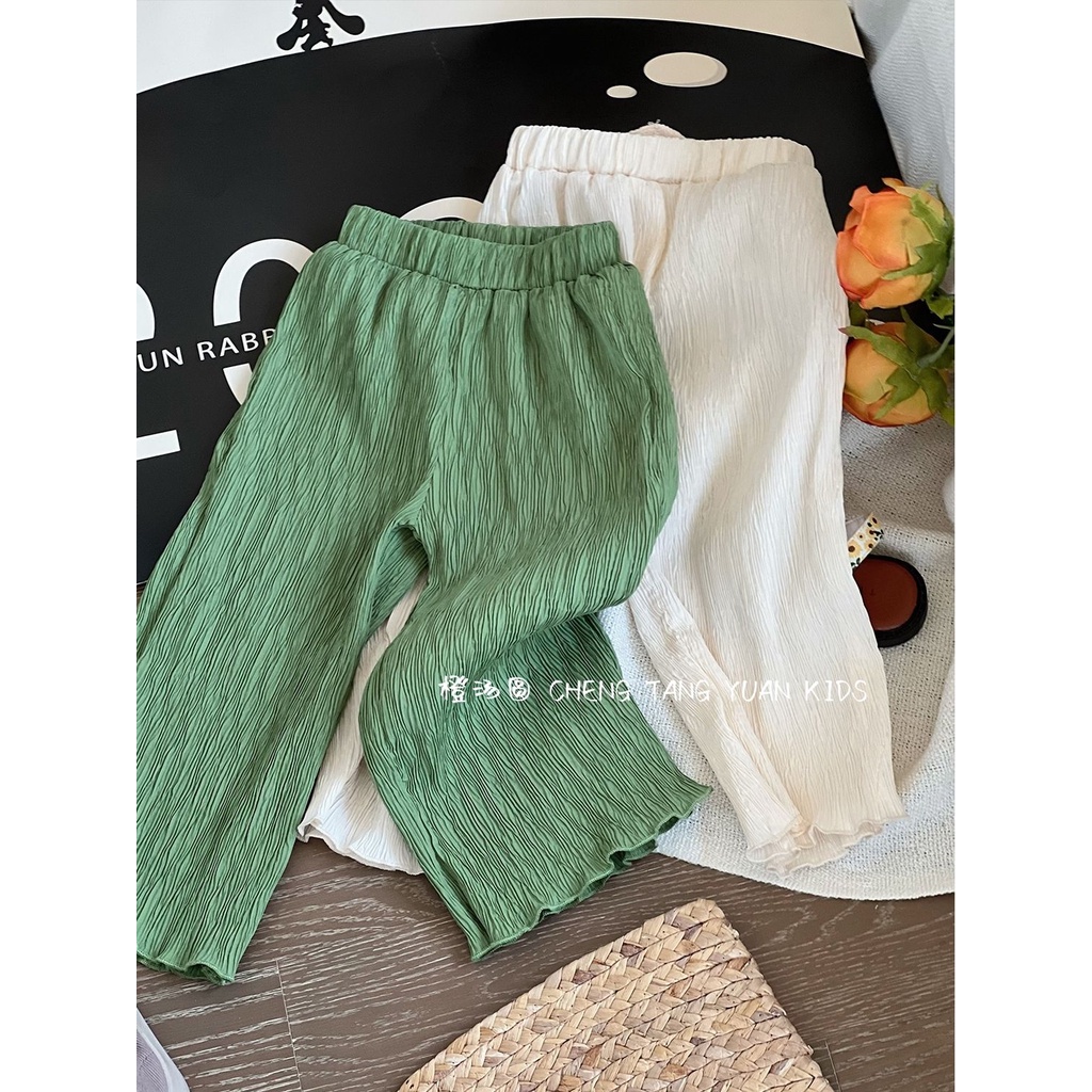 Kids Pants Girl Wide Leg Pants Anti Mosquito Pants ice Silk Pants Shopee Malaysia