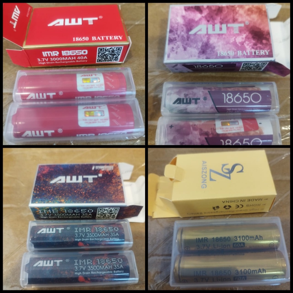 Authentic AWT Li-ion 3.7V 4.2V Battery 18650 3500mAh 3300mAh 3000mAh ...