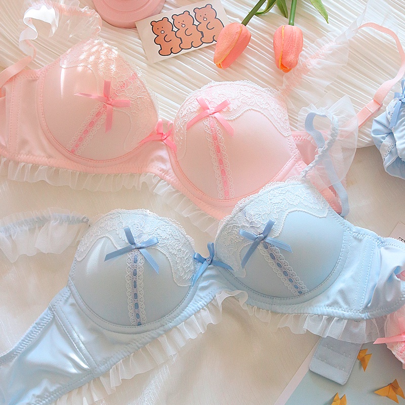 Set Brassiere Lolita Girl Women Cute Bra Underwear Briefs Panties Japanese  Style 