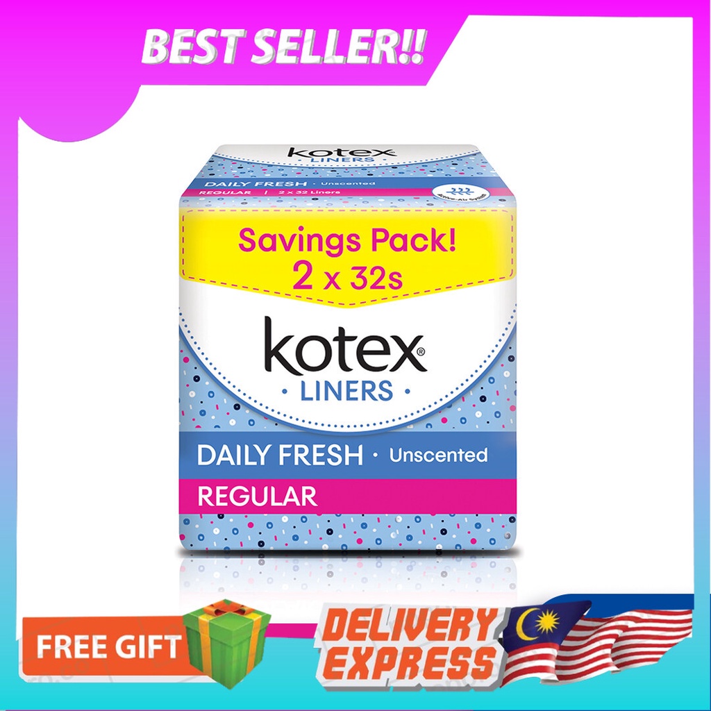 KOTEX LINERS REGULAR UNSCENTED (32S X 2 PACK) Shopee Malaysia