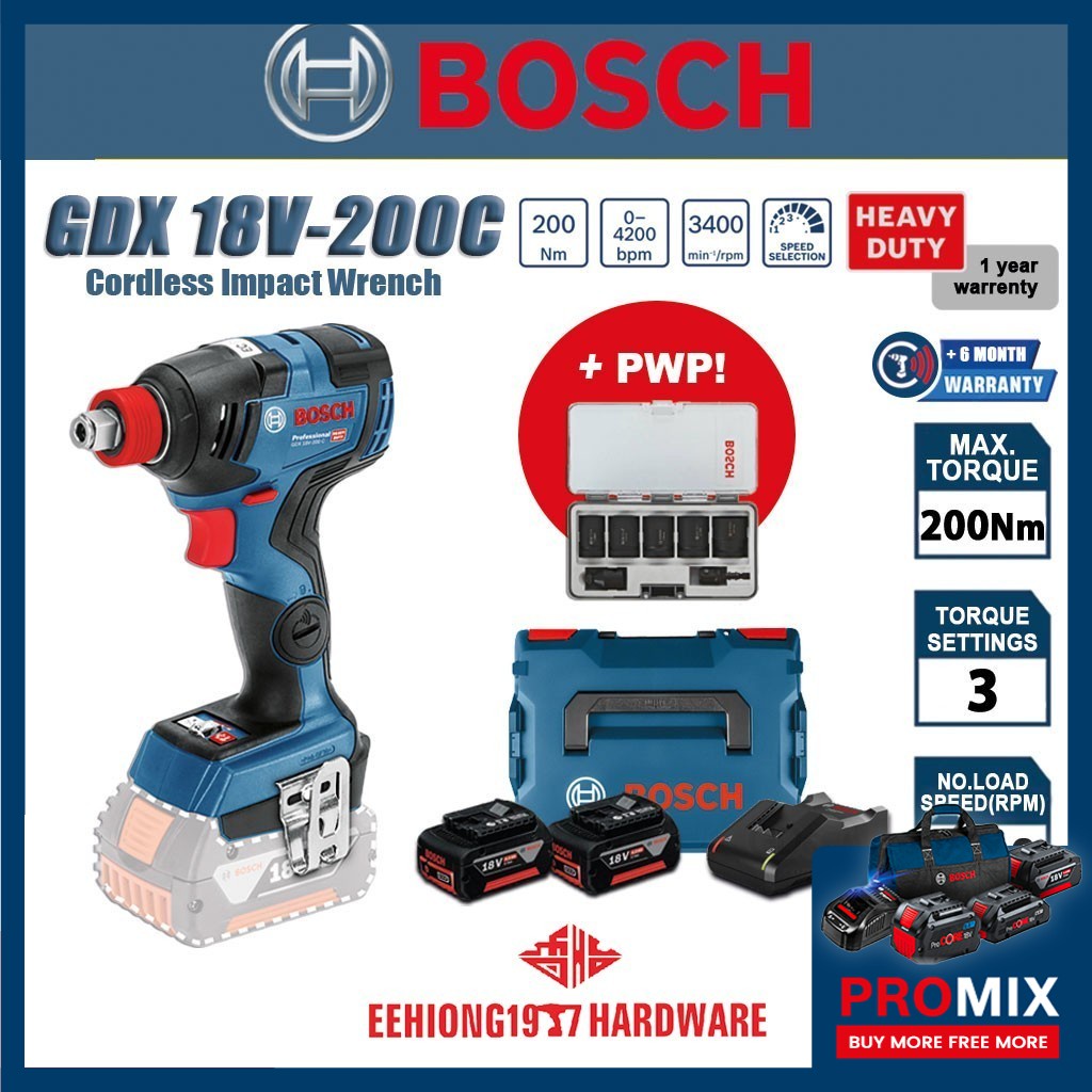 BOSCH GDX 18V200 C Professional Brushless Cordless Impact Driver / Wrench GDX18V200C