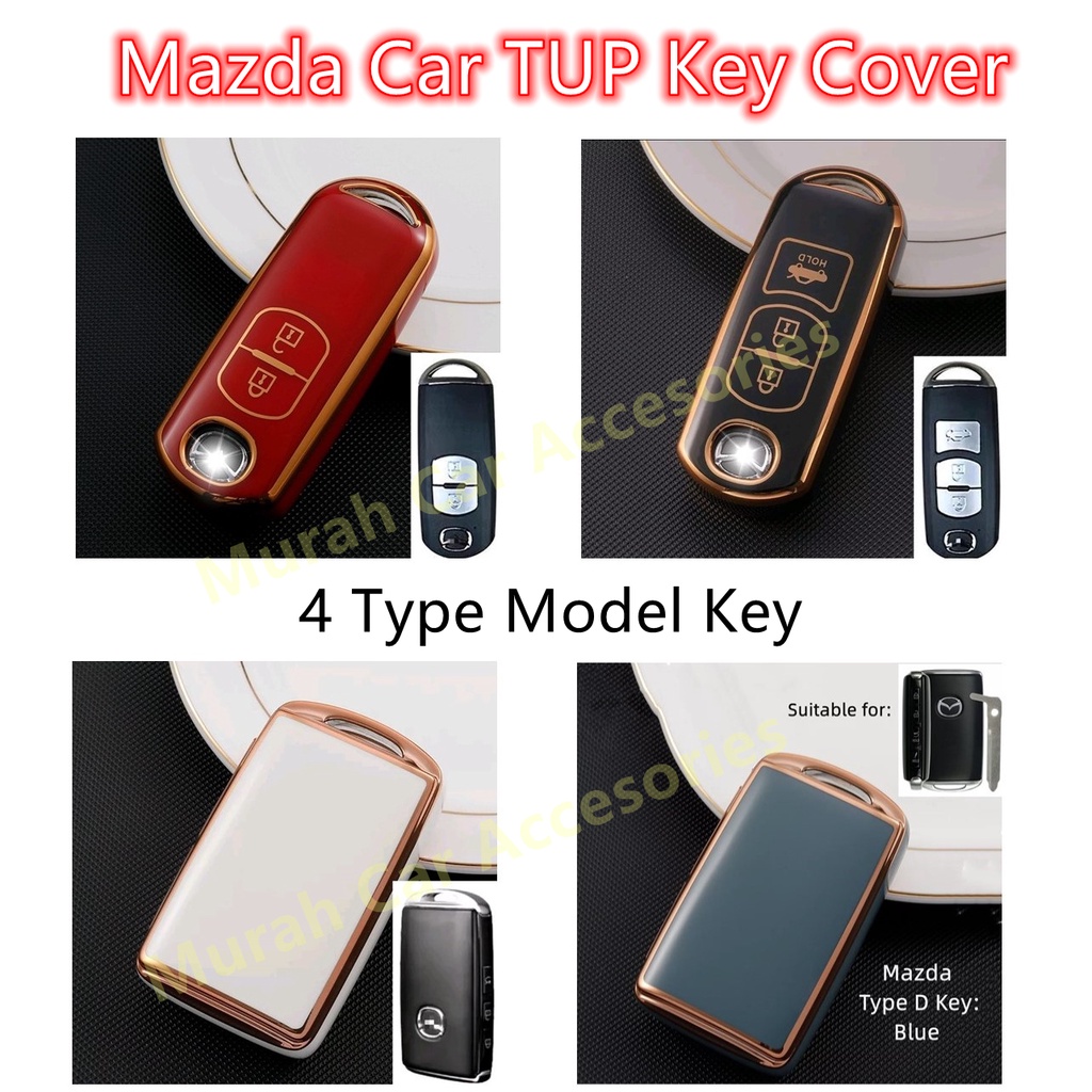 MAZDA Car Key Cover Chrome Reflection TPU Car Key Cover MAZDA 2 3 5 6
