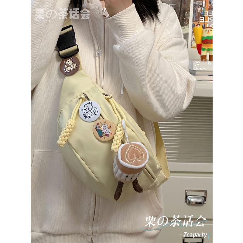 2023 New Style Solid Color Korean Style Chest Bag Waist Bag Messenger