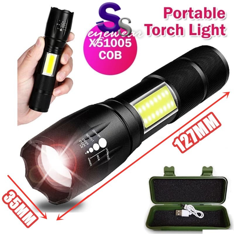 Xl Size X51005 3 Mode Rechargeable Waterproof Led Torchlight Xpe Cob 