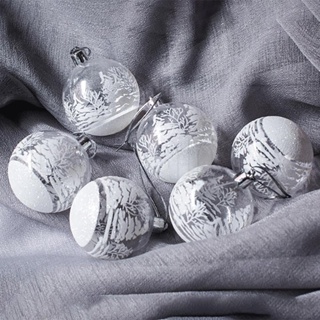 6pcs Xmas Tree Balls,Transparent Christmas Balls DIY Fillable