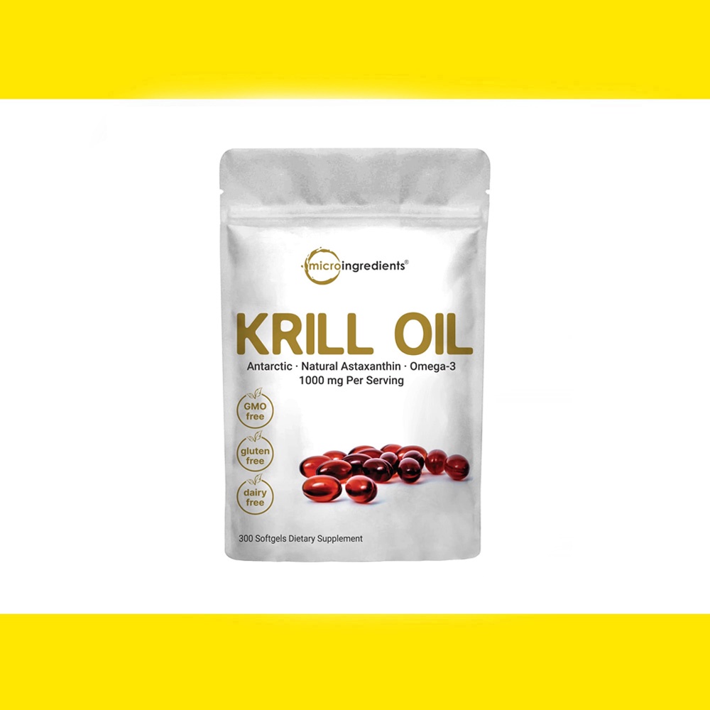 Micro Ingredients Krill Oil Shrimp Oil Oral Eye Supplement, Brain