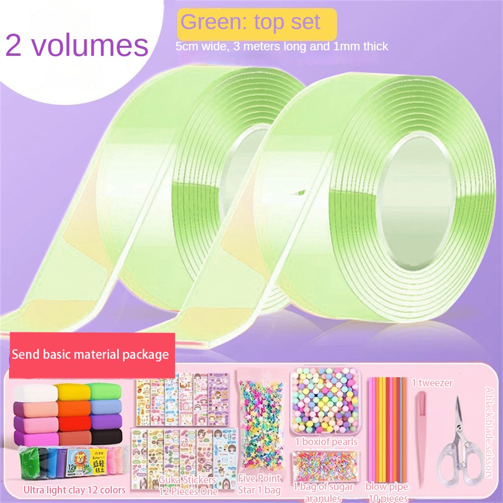 Adhesive Blowable Bubble Tapes Set Sanrio Colorful Glitter DoubleSided