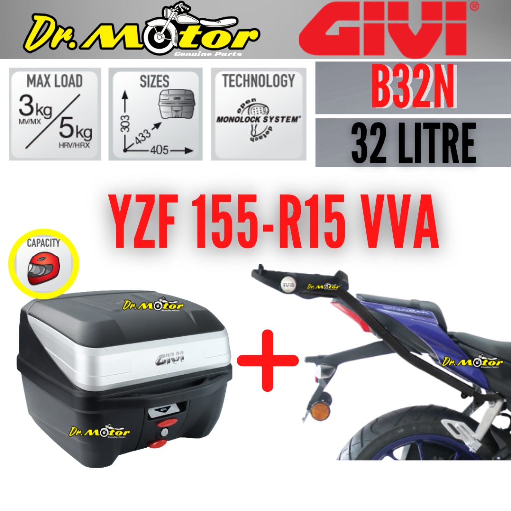YAMAHA R15 YZF155 VVA V3 YZF 155 GIVI SRV HEAVY DUTY MONORACK J MONO ...