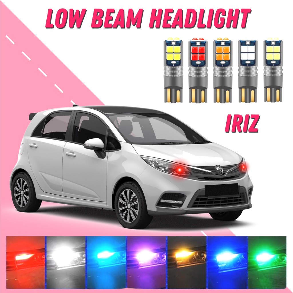 PROTON IRIZ LOW BEAM HEADLIGHT LED BULB RGB Remote Small HeadLamp Lampu
