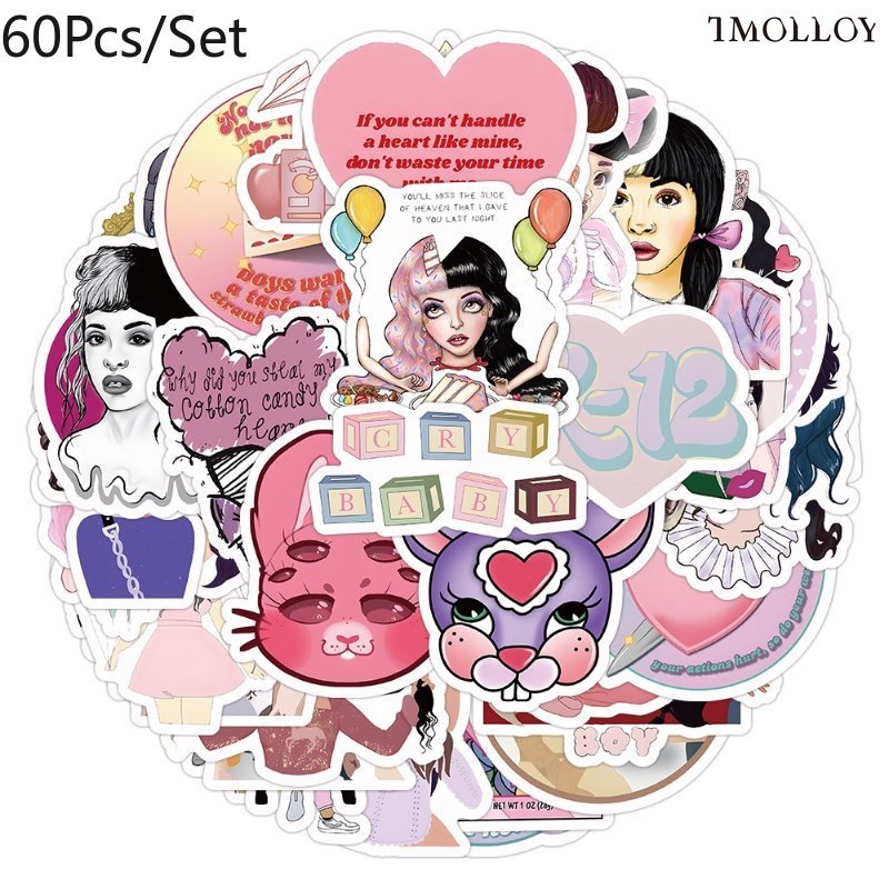 T] 60Pcs/Set Melanie Martinez Stickers Singer Waterproof Stickers Decal for  Toys