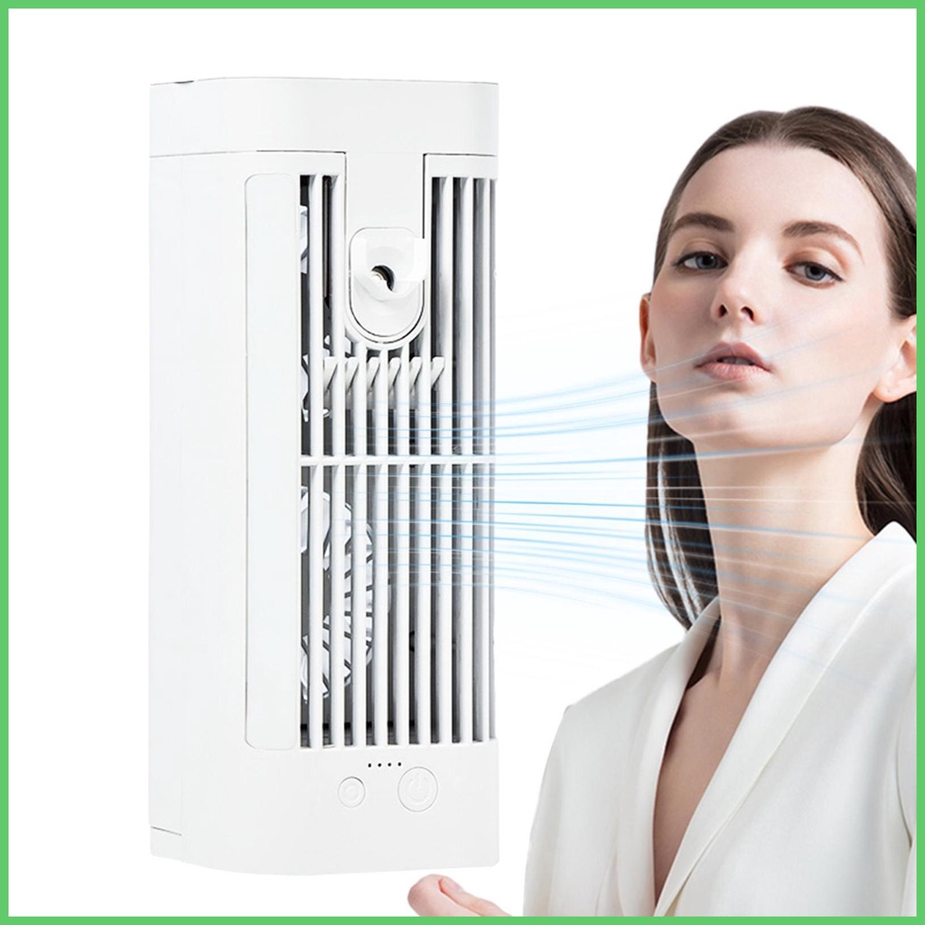 Mini Fan USB Powered Portable AC Misting Fan Energy Saving Dual Fan AC