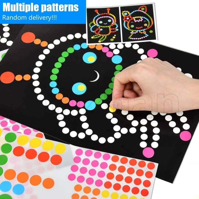 Children's Elementary Flat Puzzle Dots Stickers/ Cartoon Colorful ...