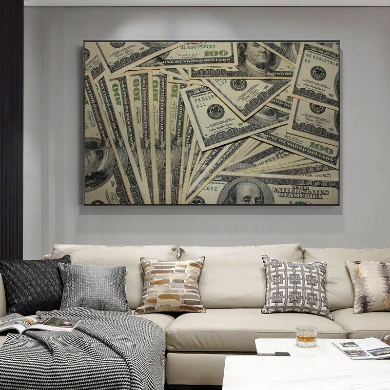 Us Dollar Currency Money Art Posters and Prints On Canvas Painting ...