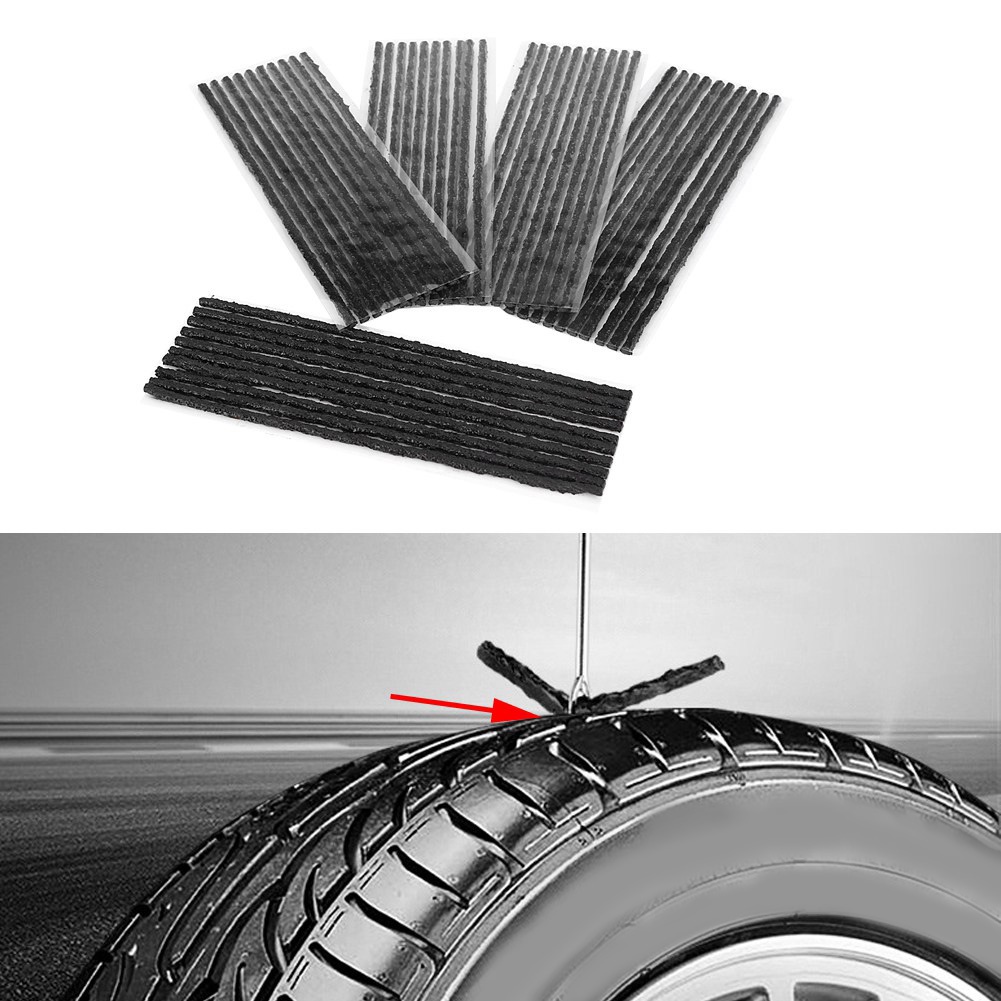 TMA50pcs Black Tubeless Tyre Tire Puncture Repair Seal Rubber Strips