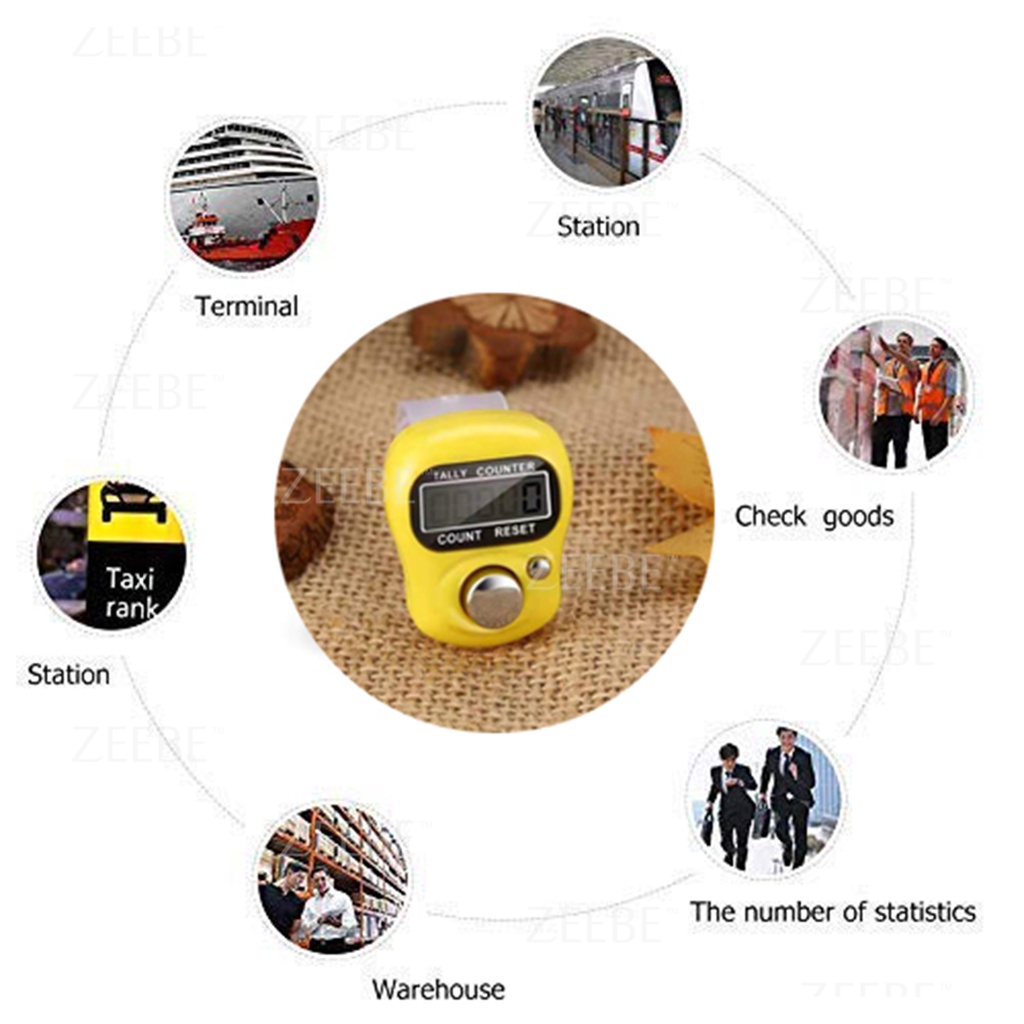ZEEBE Tasbih Tally Counter LED Display Digit Electronic Hand Finger ...