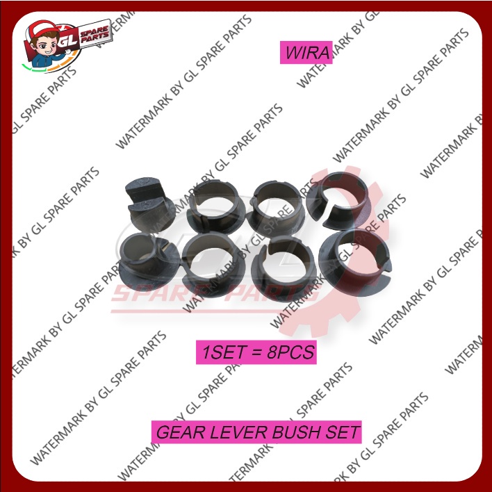GEAR LEVER BUSH KIT SET (MANUAL) PROTON WIRA (1SET = 8PCS) Shopee