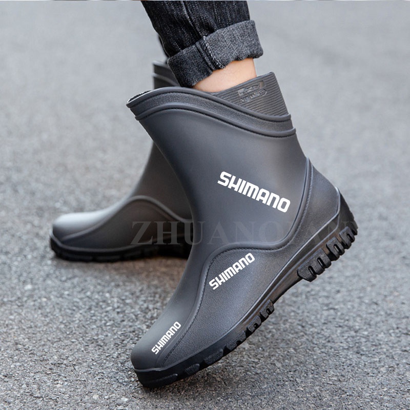 Shimano Men s Fishing Wading Shoes Waterproof Wear Resistant Non Slip Rain Boots Anti Skid Rubber Water Shoes Shopee Malaysia