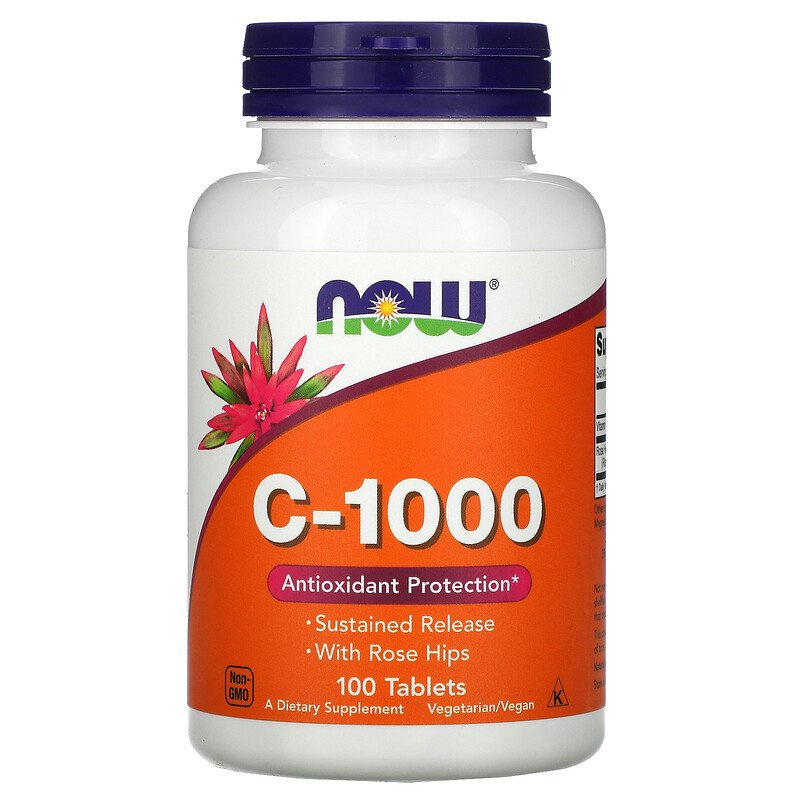 [Ready Stock KL+Free Gift] NOW FOODS C-1000 C1000 Sustained Release Vitamin C with Rose hips