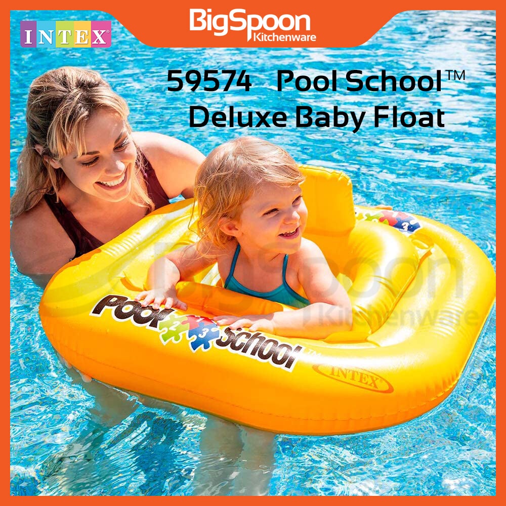 INTEX 56587 Pool School Deluxe Baby Float | Square Swimming Underarm ...