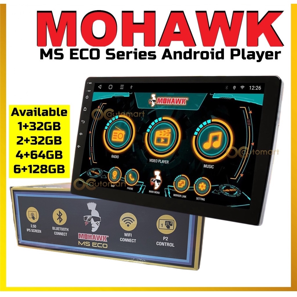 Mohawk MS ECO Series Car Android Player AHD IPS Screen Plug n Play For Proton Perodua Toyota