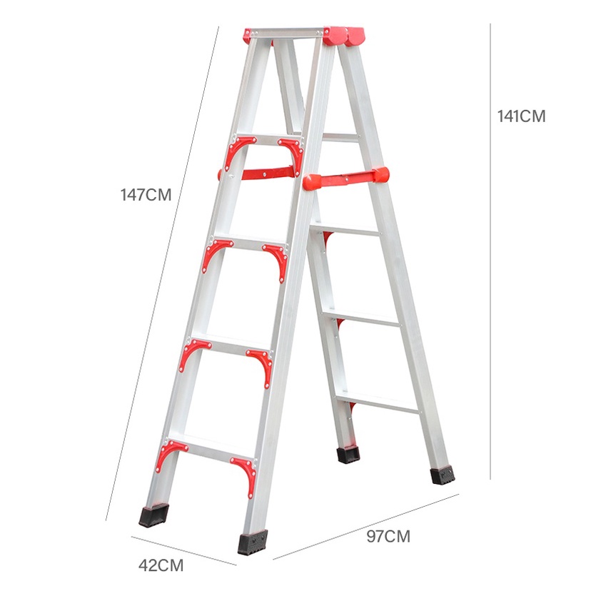 5 6 7 8 Step Ladderman Heavy Duty Aluminium Double Sided Ladder Multi Purpose Ladder Foldable