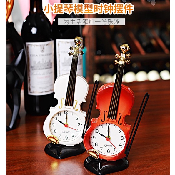 Violininspired clock Creative instrumentshaped clock Desktop clock