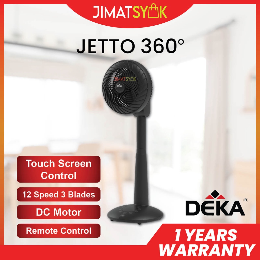 DEKA JETTOSTF360 6" DC Motor Stand Fan / Table Fan 3 Blades 12 Speed
