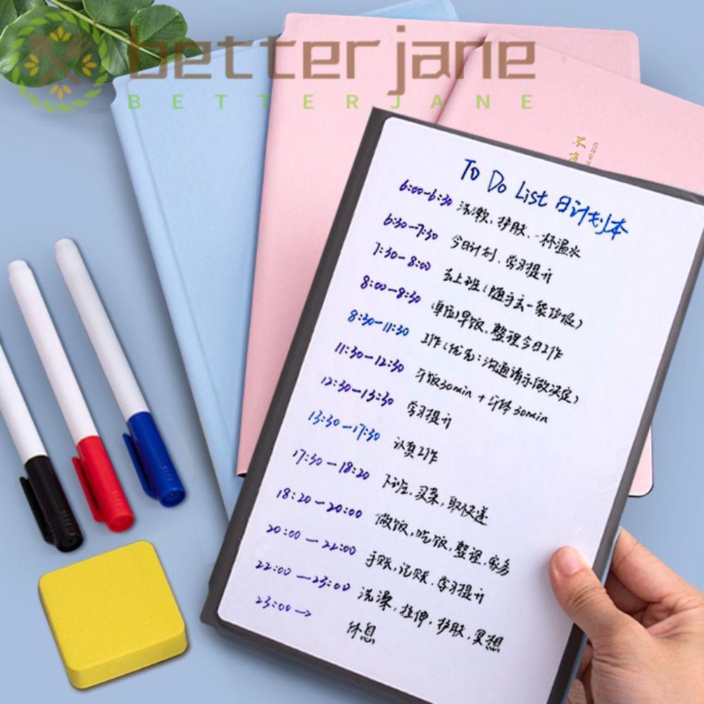 BETTER-JANE Whiteboard Notebook Reusable School Office Supplies Weekly ...