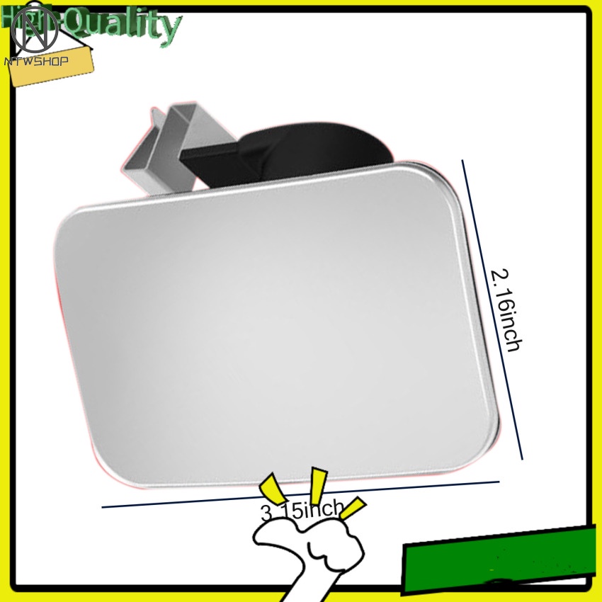 Leechio Wide Angle Rear View Mirror - 11.7x3.5 Inch Anti-glare Clip-on Mirror For Cars, Silver