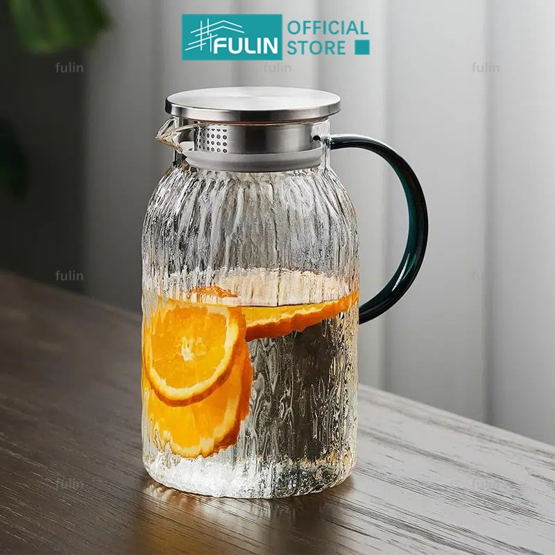 Bark Pattern Cold Kettle Heat Resistant Glass Jug Milk Glass Kettle Large TeaPot Transparent