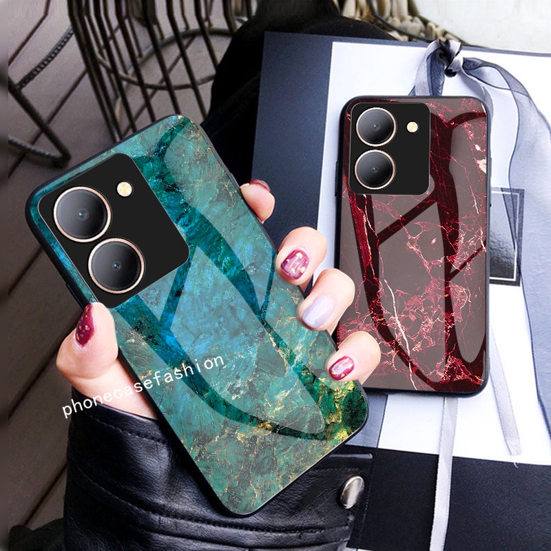 HAOYE Cover Per VIVO Y36 4G, Custodia Morbida TPU Con Effetto Gradiente (Rosa/Viola), Protezione Antiurto Con Angoli Rinforzati E Bordi Rialzati, Design Sottile