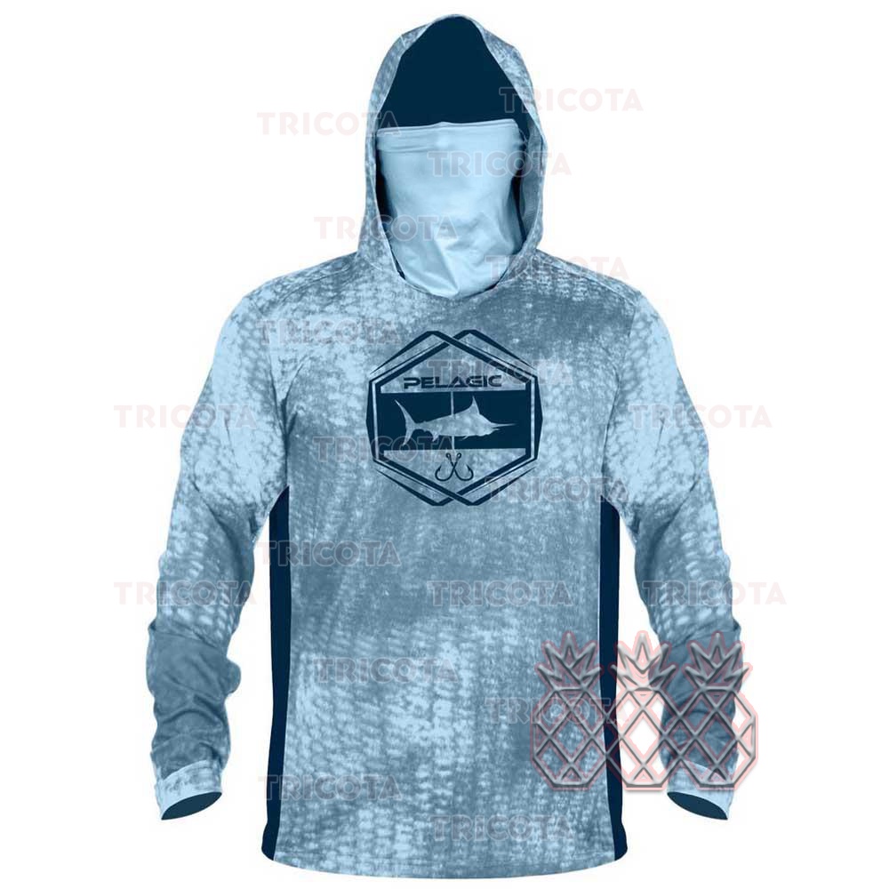 Pelagic Fishing Shirts Mens Mask Long Sleeve Fishing Shirt Outdoor UV Clothing  Hooded Coat Sunscreen Breathable Fishing Clothing