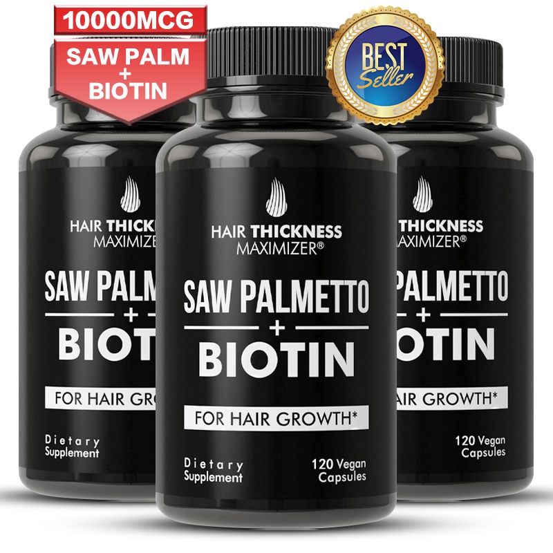 Promotes hair growth. Saw Palmetto + Biotin Advanced 2-in-1 Combo ...